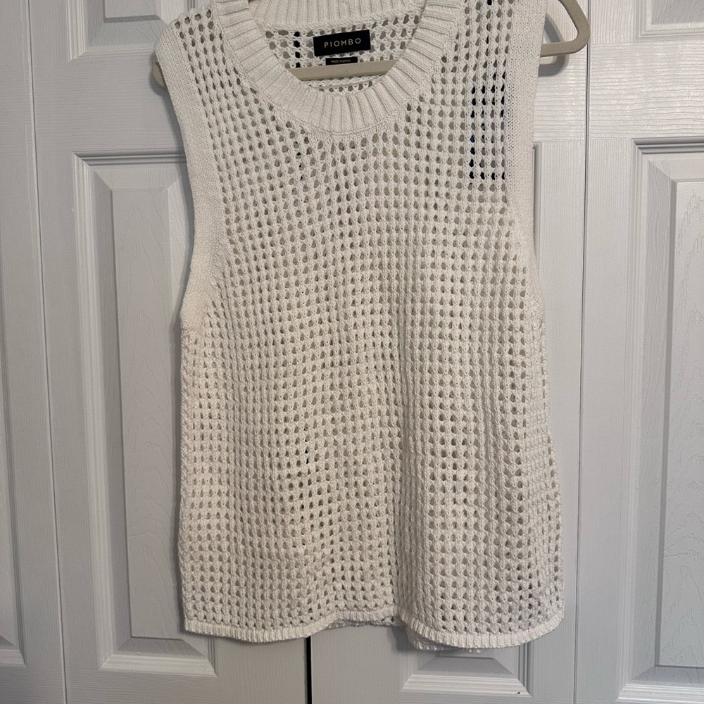 Piombo Ivory Knit Tank Top